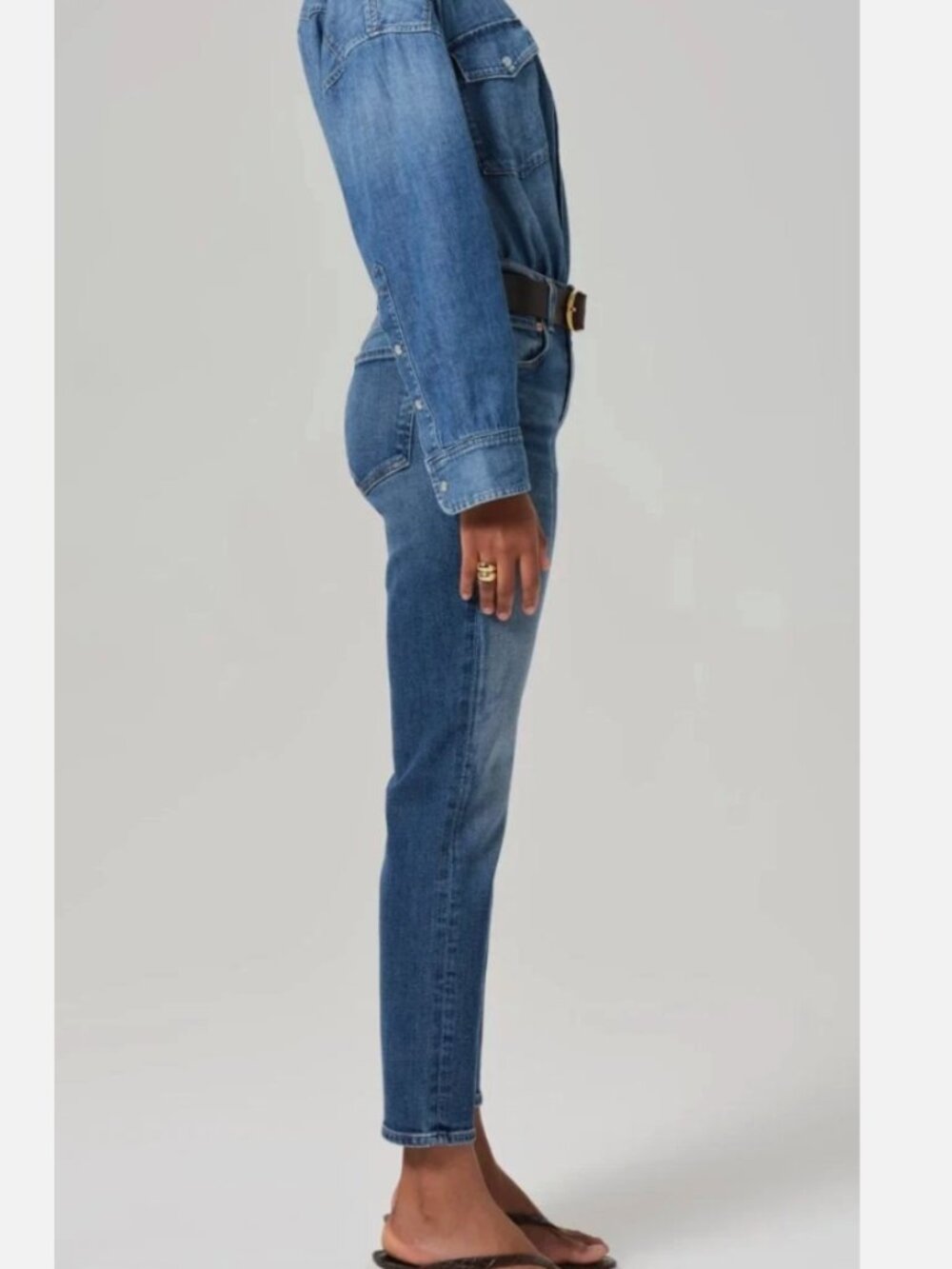 Citizens of Humanity Zurie Ankle Jeans Size 24 in Abalone Blue Straight Cropped - Picture 2 of 7